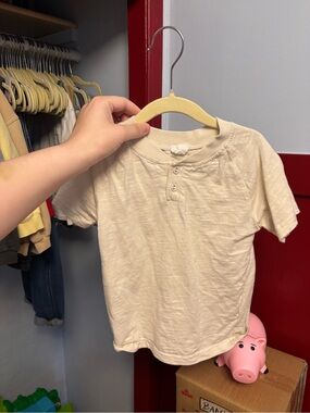 Jamie Kay Cream Short Sleeve Henley Tee